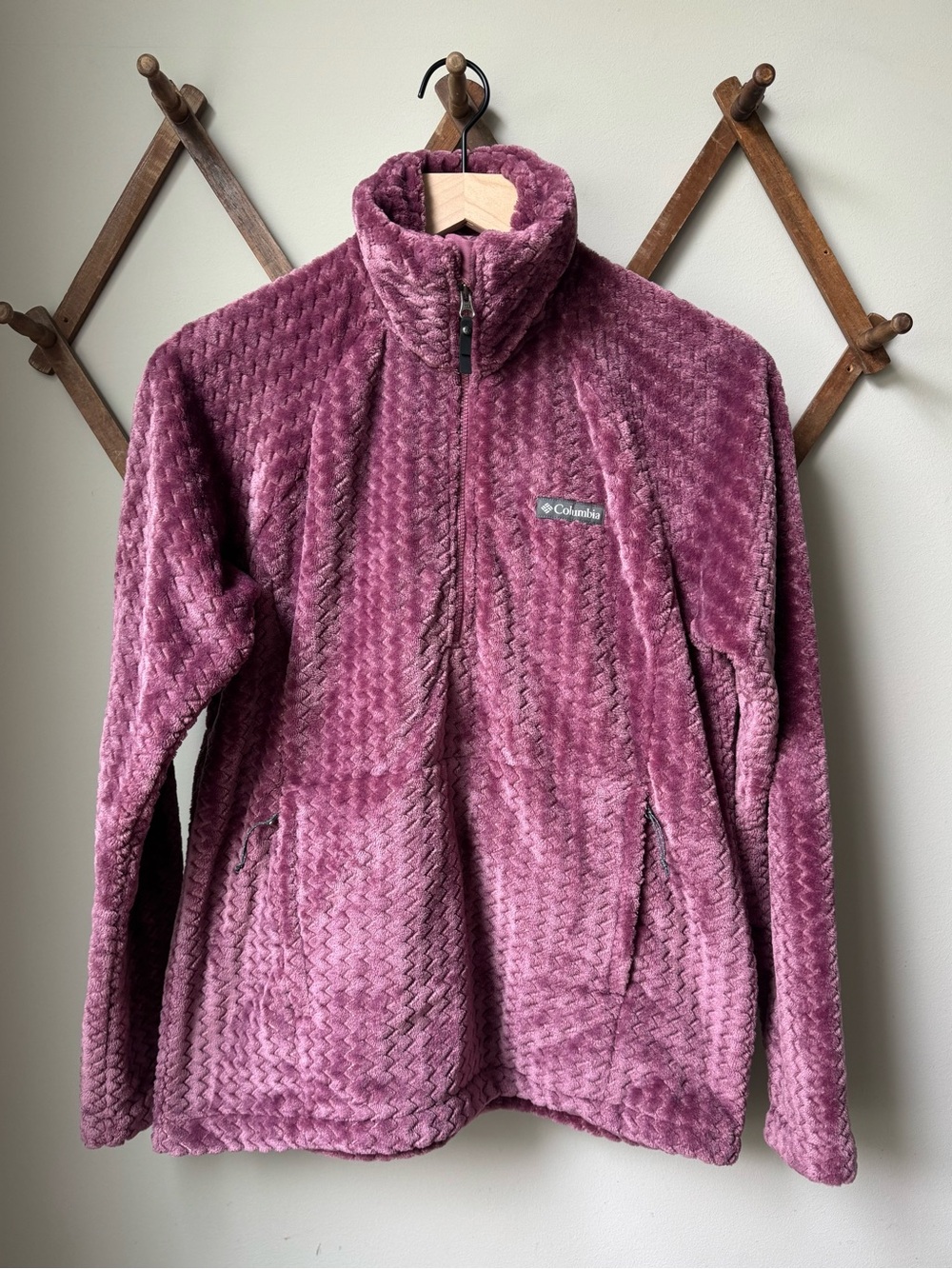 Columbia Women’s Fire Side Quarter Zip Sherpa Fleece w/Pockets Size Small